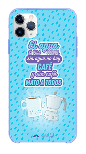 Funda Móvil Silicona Azul Diseño Puterful - Sin café mato a todos