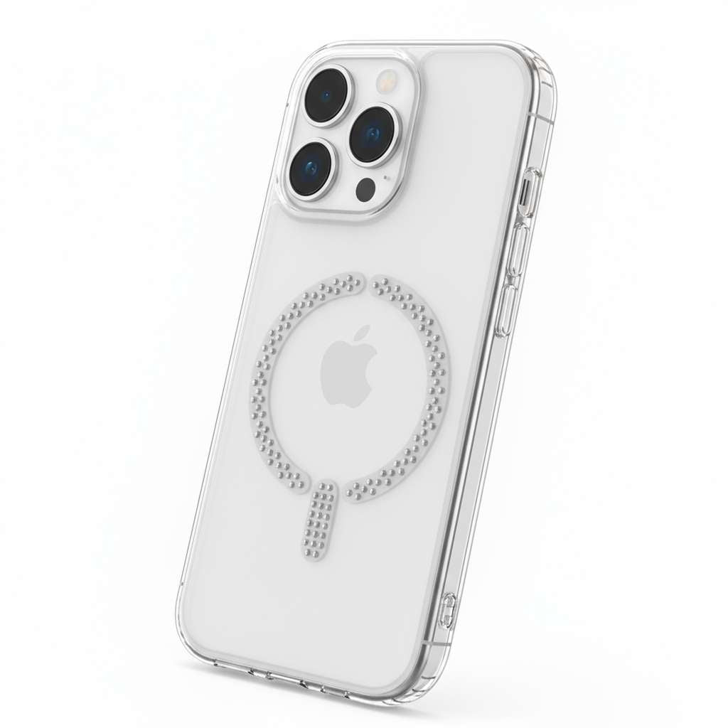 Funda Antiyellow Compatible con MagSafe con Brillantes para iPhone 15 Pro Max