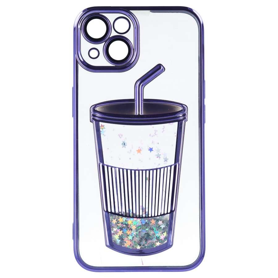 Funda Bumper con Vaso de Purpurina para iPhone 15