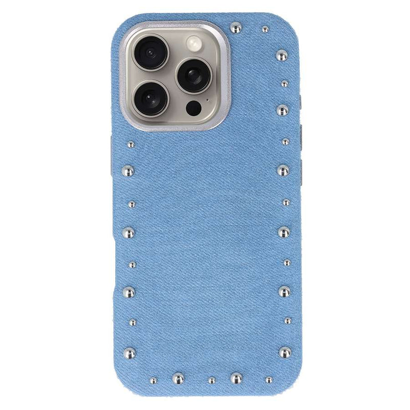 Funda Denim MagBattery para iPhone 16 Pro Max — vista frontal con acabado vaquero
