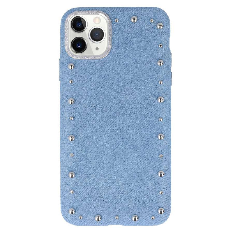 Funda Denim MagBattery para iPhone 12 — vista frontal con acabado vaquero
