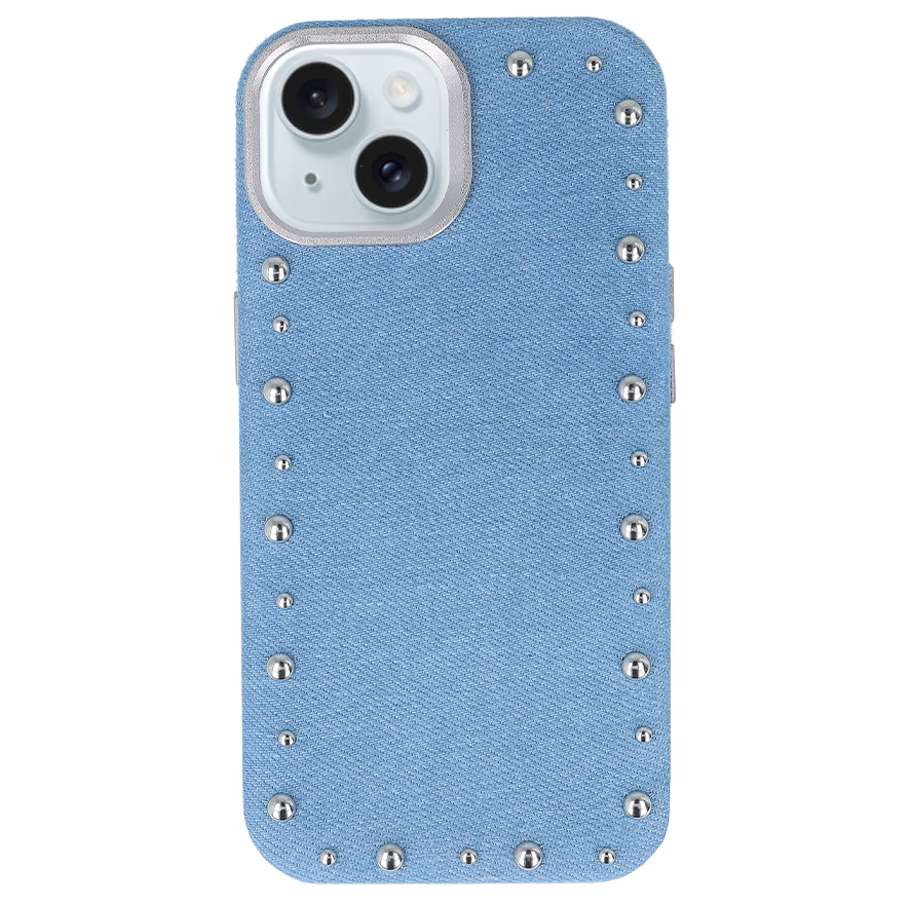 Funda Denim MagBattery para iPhone 13 — vista frontal con acabado vaquero
